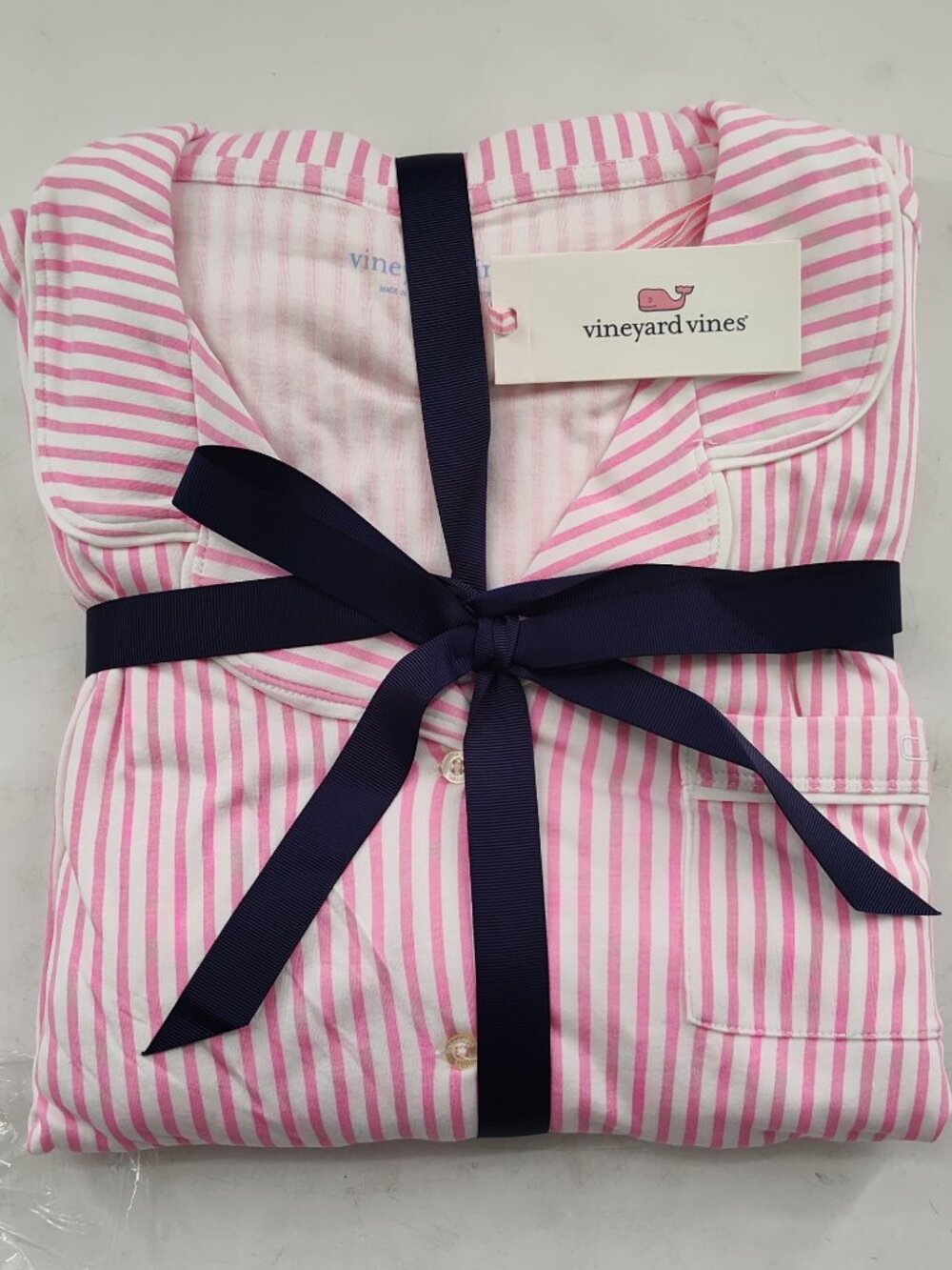 Vineyard Vines Pima Cotton Pajama Set Pink/White Size S P#797@CMK
